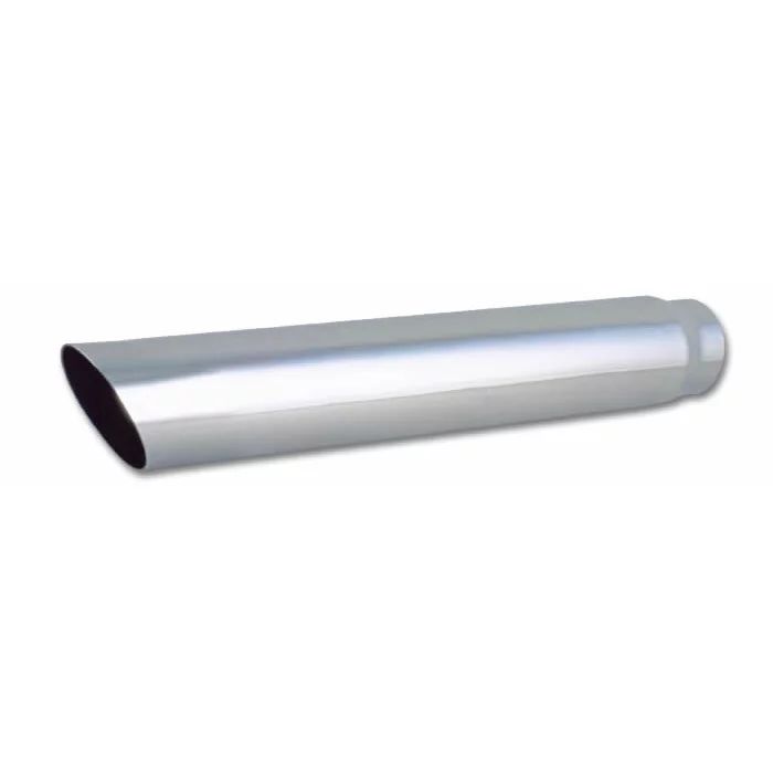 Vibrant Performance 1555 4" Round Stainless Steel Exhaust Tip – Single Wall, Angle Cut, 2.5" Inlet, 20" Length