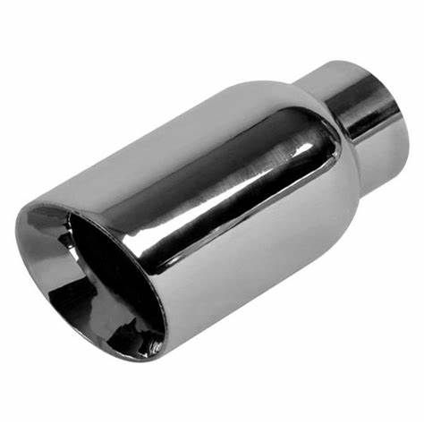 Vibrant Performance 1209 3&quot; Round Stainless Steel Exhaust Tip – Double Wall, Angle Cut, 2.5&quot; Inlet, 6.5&quot; Length