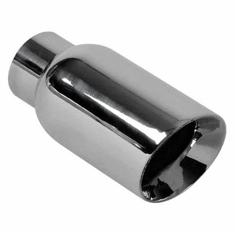 Vibrant Performance 1207 4&quot; Round Stainless Steel Exhaust Tip – Double Wall, Angle Cut, 2.5&quot; Inlet, 9&quot; Length​