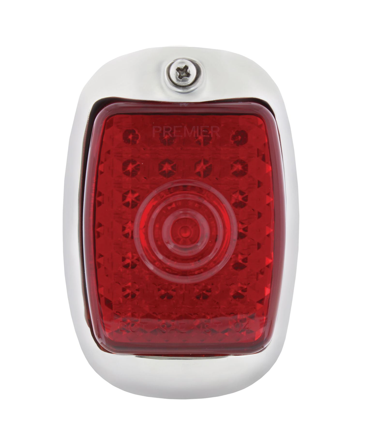 27 LED Tail Light With Integrated License Light – 1937–38 Chevy Passenger Car, L/H, Stainless Housing