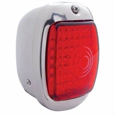 27 LED Tail Light With Integrated License Light – 1937–38 Chevy Passenger Car, L/H, Stainless Housing