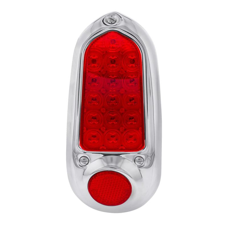 16 LED Tail Light with Stainless Steel Rim for 1949-50 Chevy Passenger Car - Left-Hand