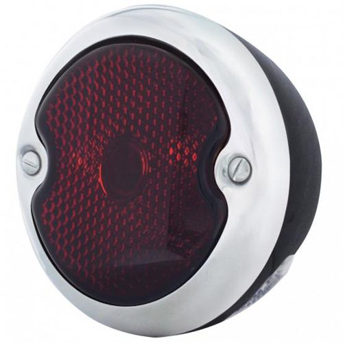 Tail Light Assembly – 1933–36 Ford Car/Truck, L/H, Black Housing with Glass Lens