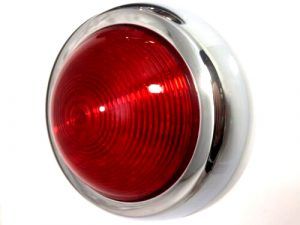 1950 Pontiac-Style LED Tail Light – Chrome Bezel, Red Lens