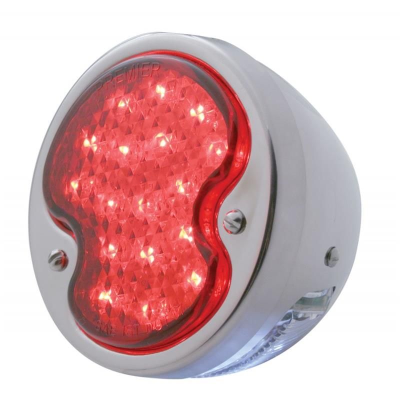 1932 Ford Tail Light – Left Side, 17 LED with License Light, Polished Stainless
