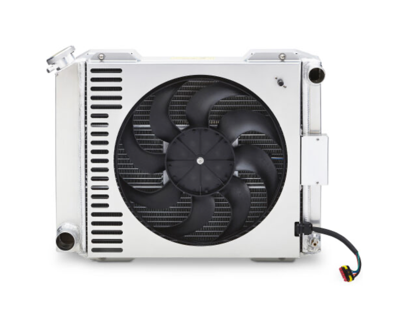 Slim-Fit Radiator System – Universal Ford Style – Manual Transmission – Inlet Passenger Side / Outlet Driver Side – 19" Core