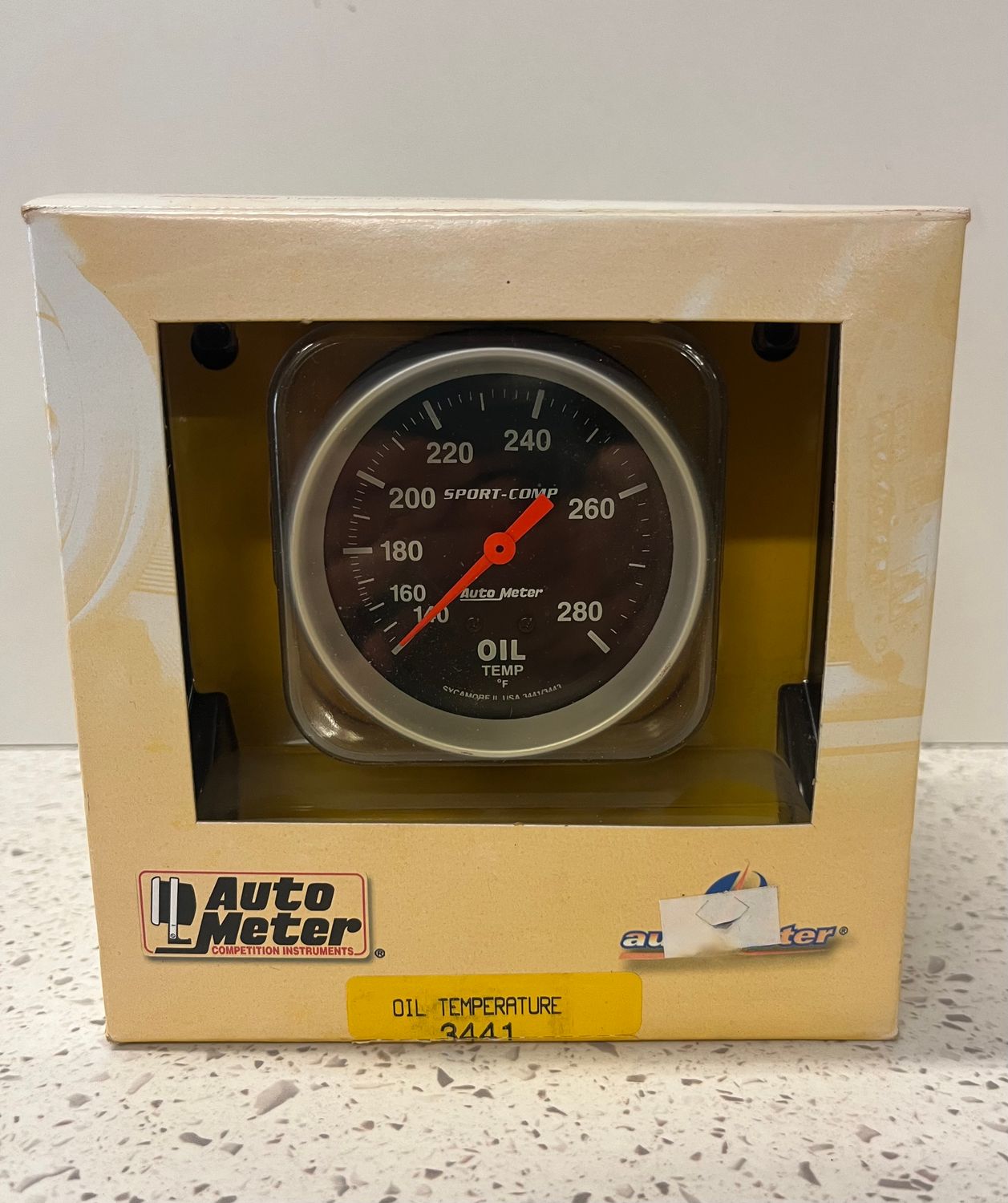 Auto Meter 3441 Sport-Comp Mechanical Oil Temperature Gauge - 2-1/16", 100-300°F, With Sender