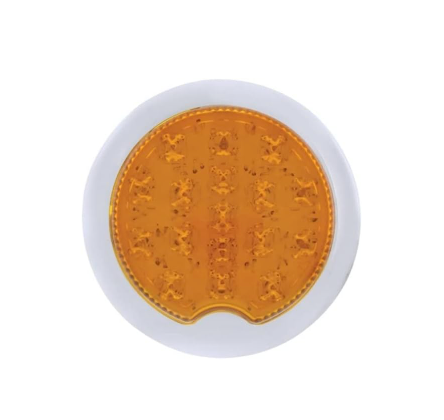 17 Amber LED Vintage Round Park/Turn/Clipped Corner Light With Flush Mount Pad – For 1939 Chevy Car