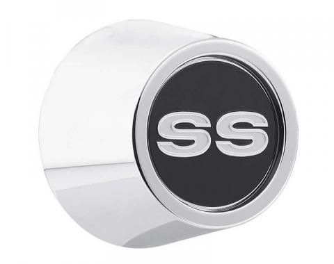 SS-Style Center Cap – Black with Silver "SS" Emblem