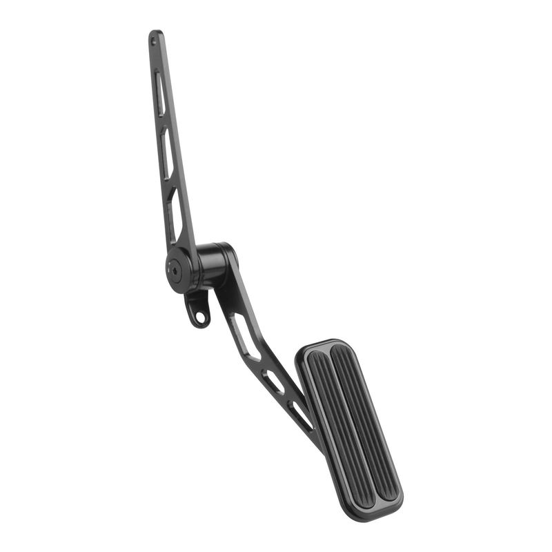 thumbnail image 2 of Chrome Steel Spoon Gas Pedal With Black Throttle Cable & Bracket Kit - Hot Rod 2 of 5