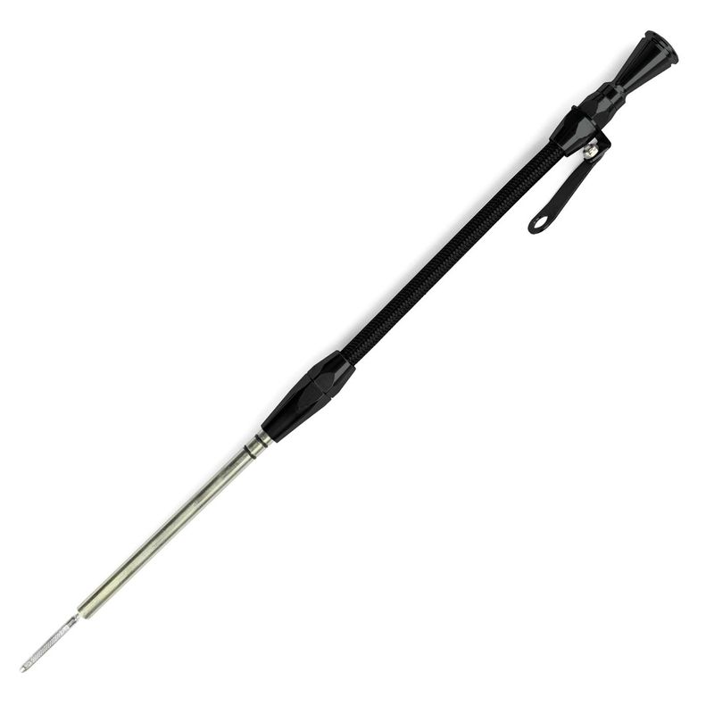 Flexible Engine Dipstick – Black Stainless for Small‑Block Chevy ’80 &amp; Later