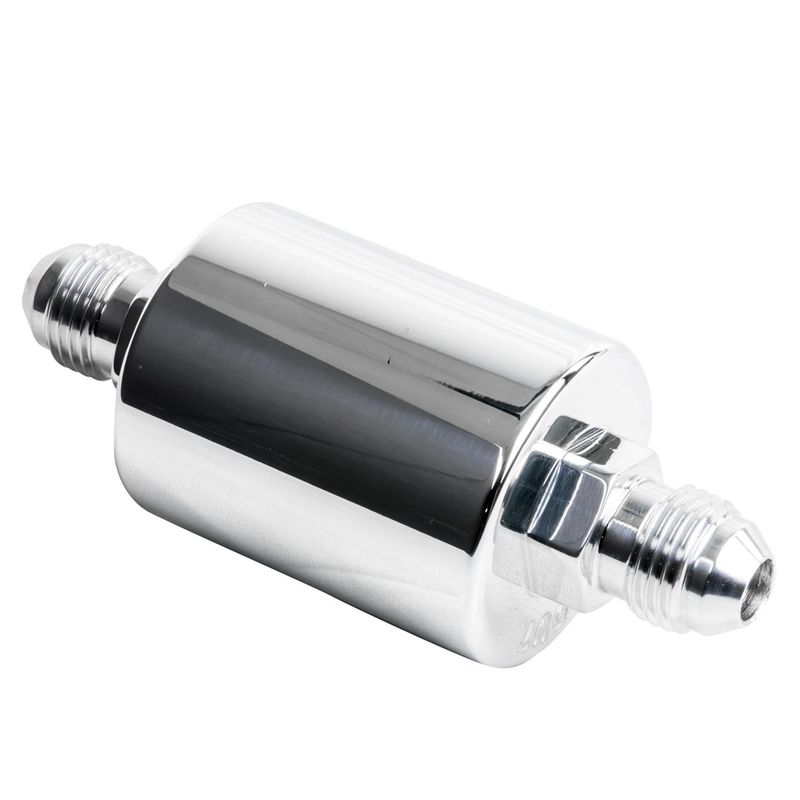 Billet In‑Line Fuel Filter – 40 Micron, -6 AN, Polished