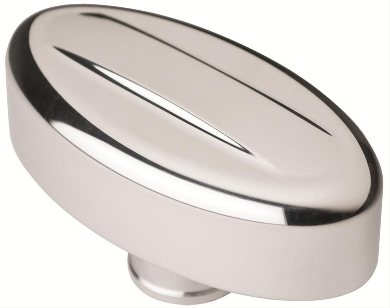 Oval Retro Breather – Polished Finish (1¼″ Valve-Cover Hole)