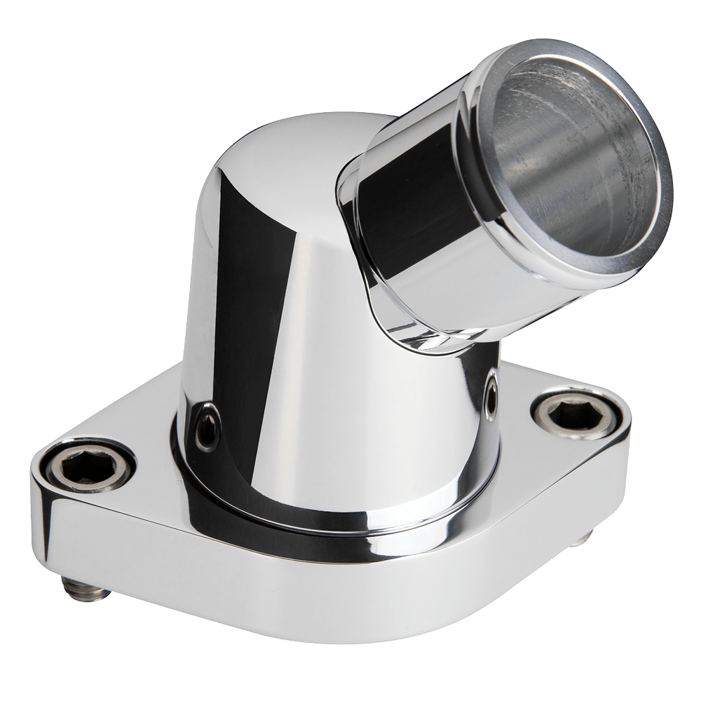 45° Swivel Thermostat Housing – Chevy Small/Big Block (Polished)