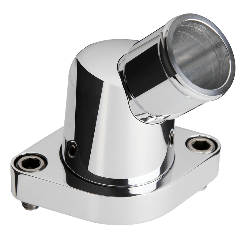 45° Swivel Thermostat Housing – Chevy Small/Big Block (Polished)