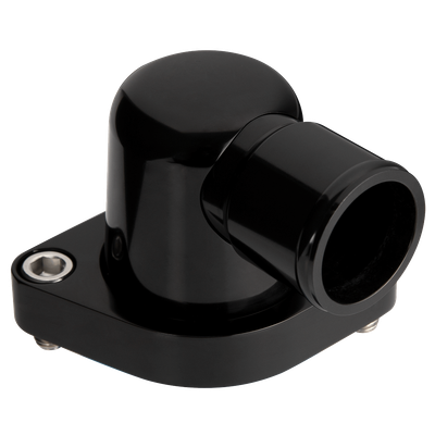 0° Swivel Thermostat Housing – Chevy Small/Big Block, Black Finish