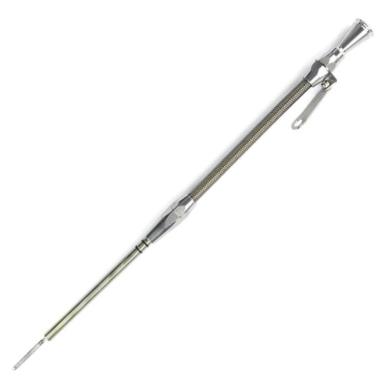 Flexible Engine Dipstick – GM Vortec/Ramjet 350, Stainless Housing