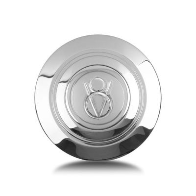 Domed Full-Cover Horn Button – Polished Billet Aluminum, V8 Logo