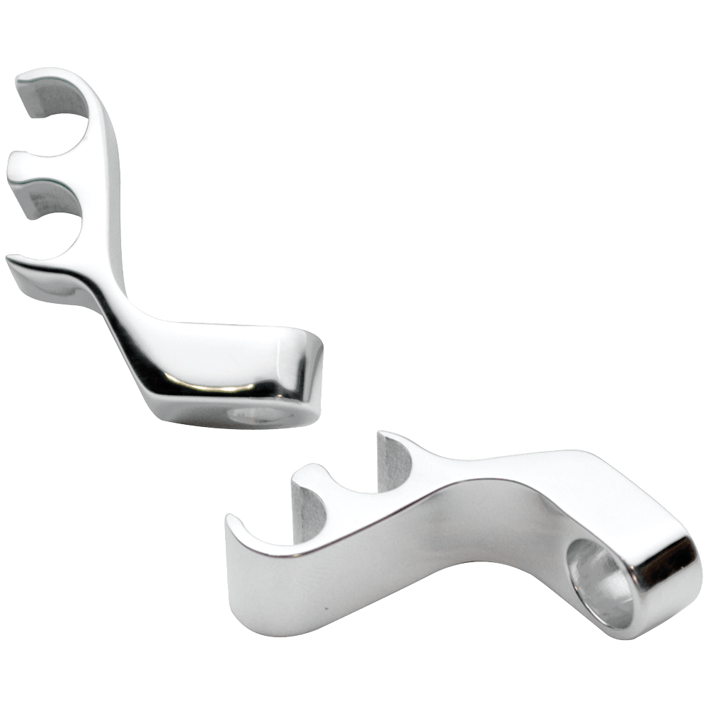 Polished Two-Wire Fixed Spark Plug Wire Separator for Valve Cover Mount – Pair