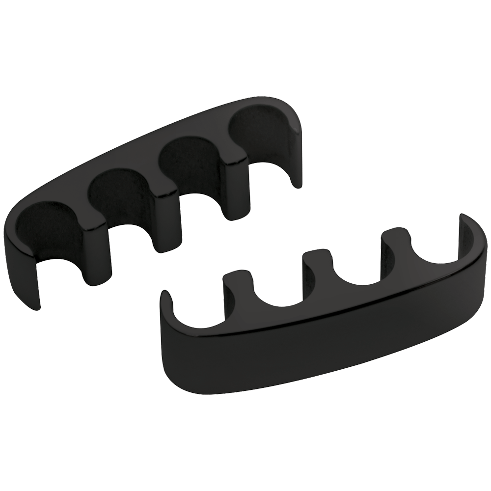 Black Four-Wire Floating Spark Plug Wire Separators – Pair