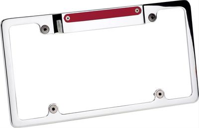 License Plate Frame with Integrated 3rd Brake Light – Polished