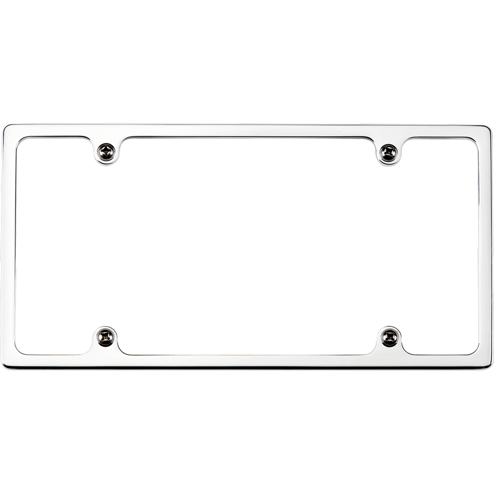 Slim-Line Polished License Plate Frame – Plain Face