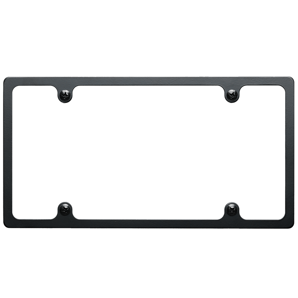 Slim-Line Black License Plate Frame – Plain Face