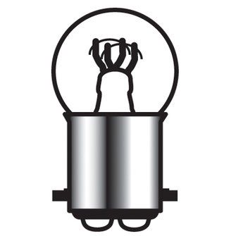 Dash Light Bulb – Double Filament, 15/3 CP, Straight Pins, Warm White