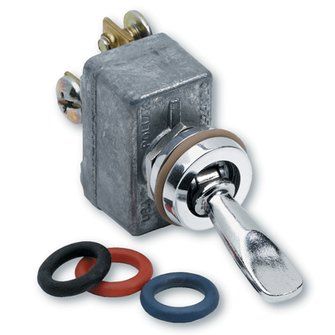 Toggle Switch – ON/OFF/ON, 35 Amp, with Polished Accent Bezel