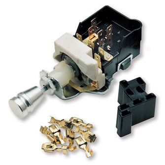 Headlight Switch – Full Function with Octagon Bezel and Aluminum Knob