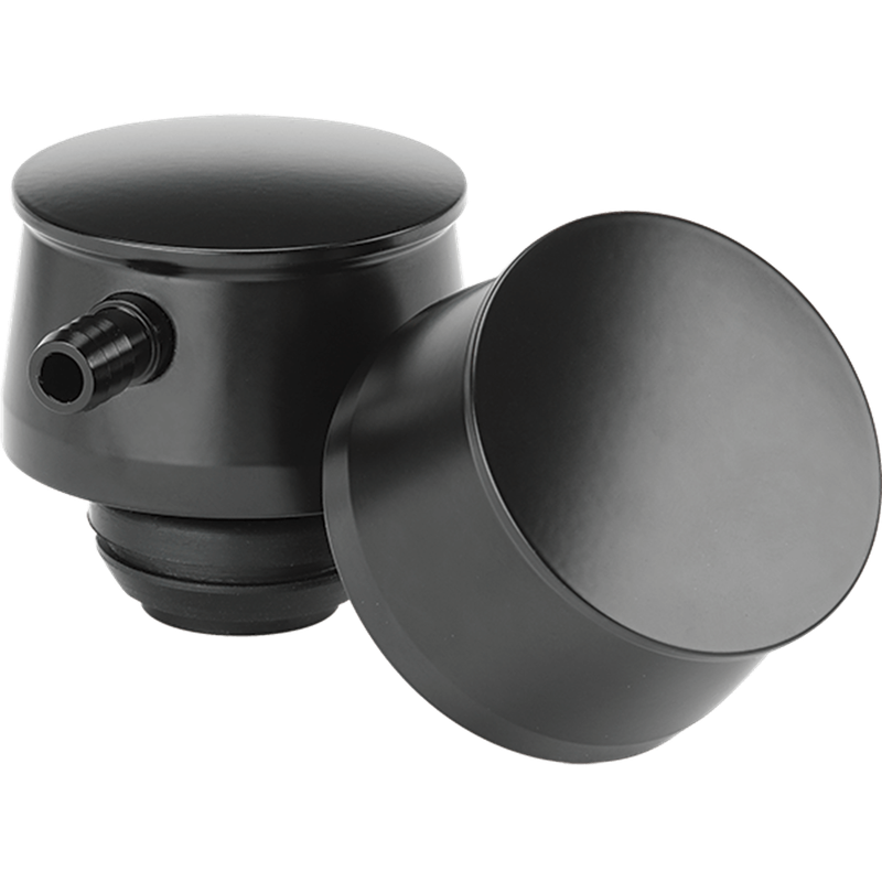 Billet Valve Cover Breather – Plain Round, Black Finish (1¼″ Hole)