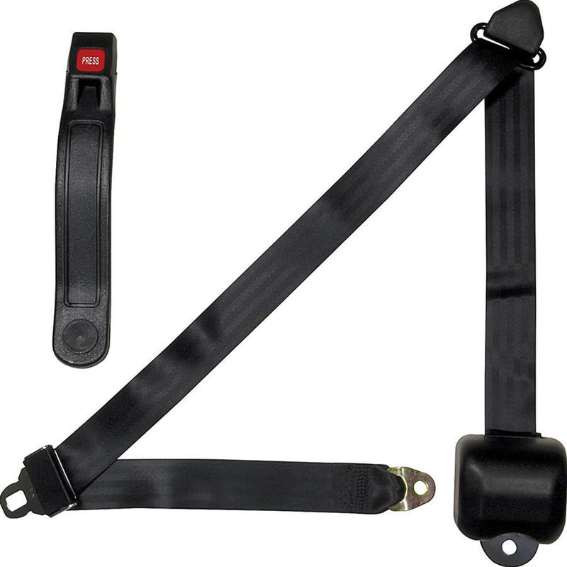 Retractable 3‑Point Seat Belt – Black