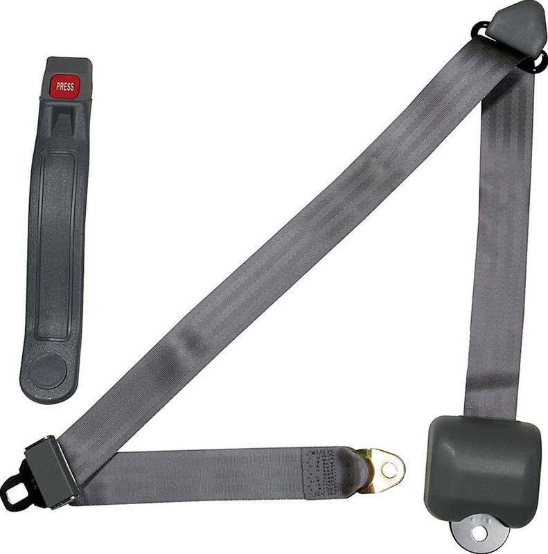 Retractable 3‑Point Seat Belt – Gray