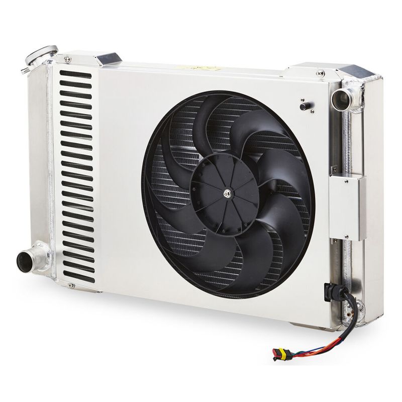 Slim-Fit Radiator System – Universal Ford Style – Manual Transmission – Inlet Passenger Side / Outlet Driver Side – 26" Core