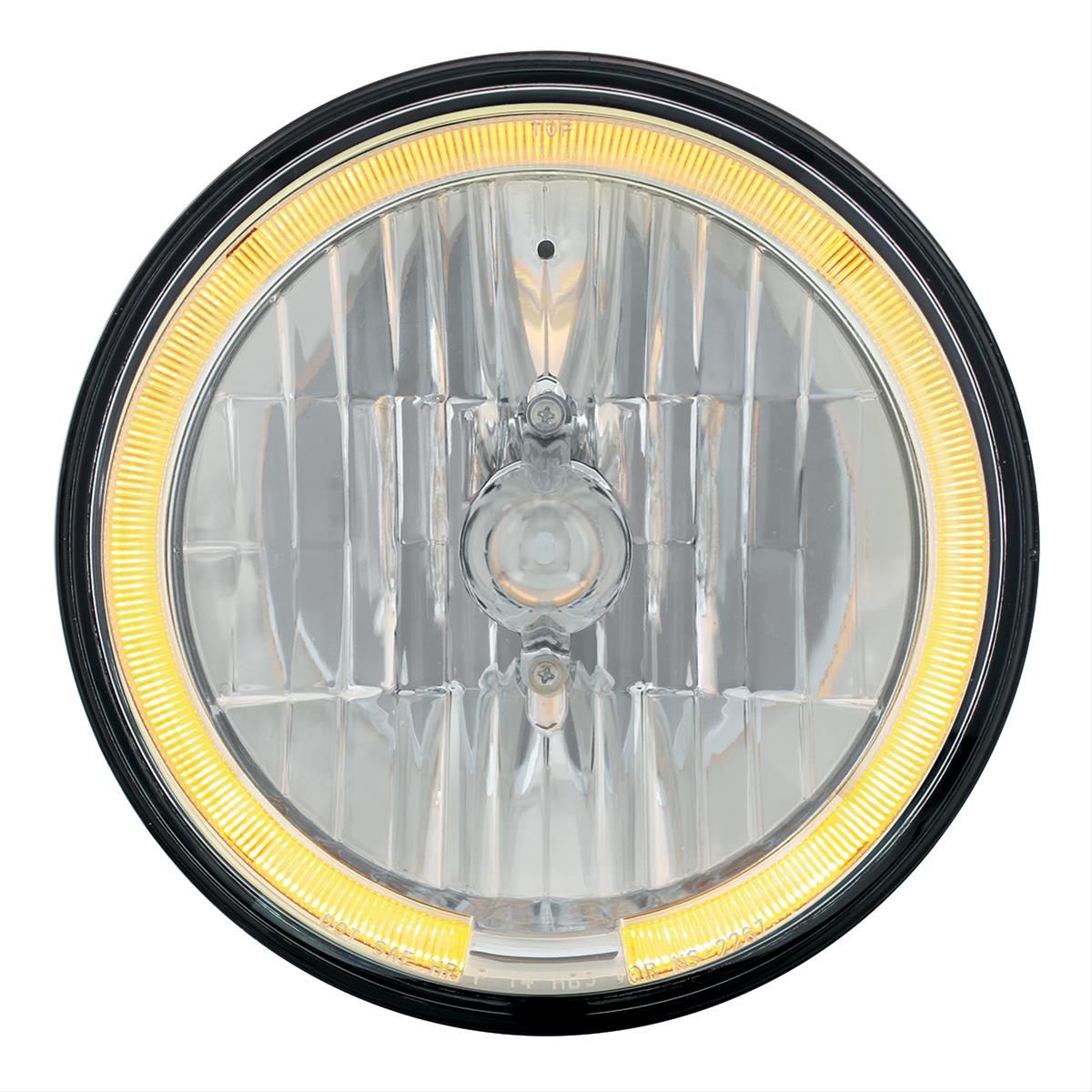 7&quot; Ultralit Crystal Headlight with Amber LED Halo Ring