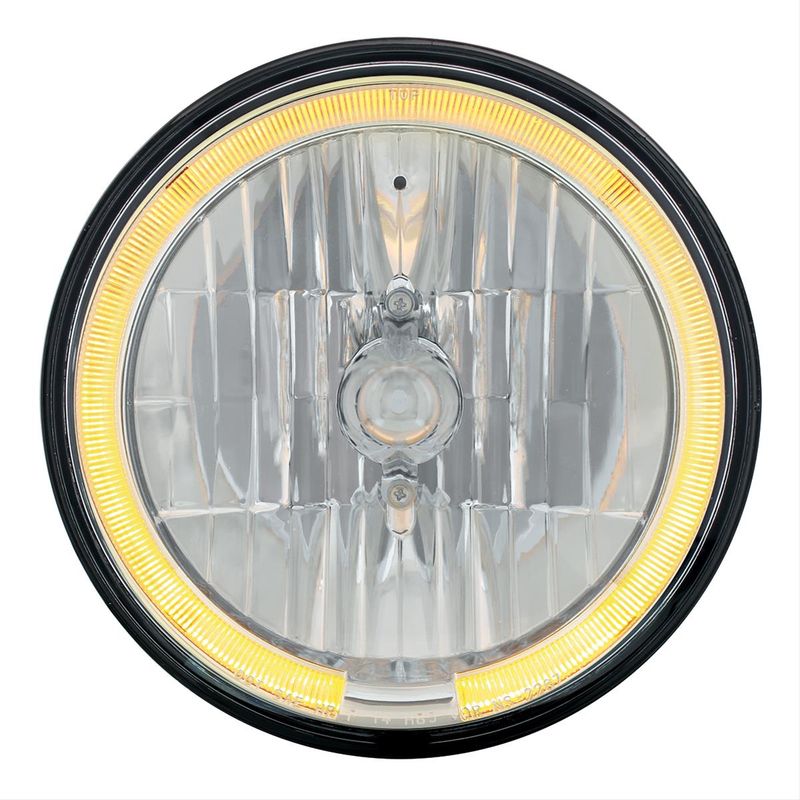 7" Ultralit Crystal Headlight with Amber LED Halo Ring