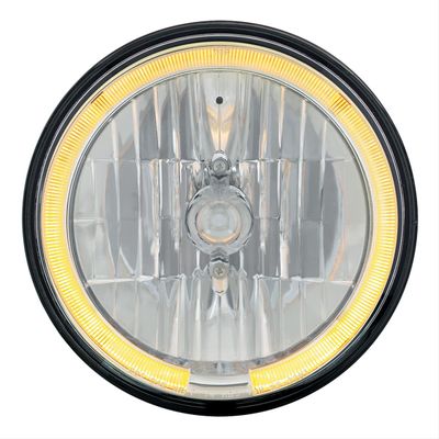 7" Ultralit Crystal Headlight with Amber LED Halo Ring