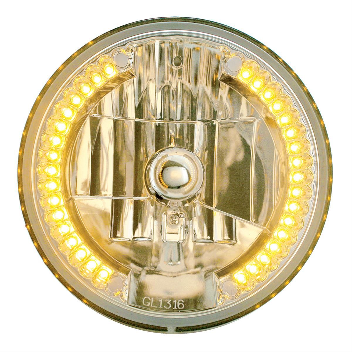 7&quot; Crystal Headlight with 34 Amber LED Position Light