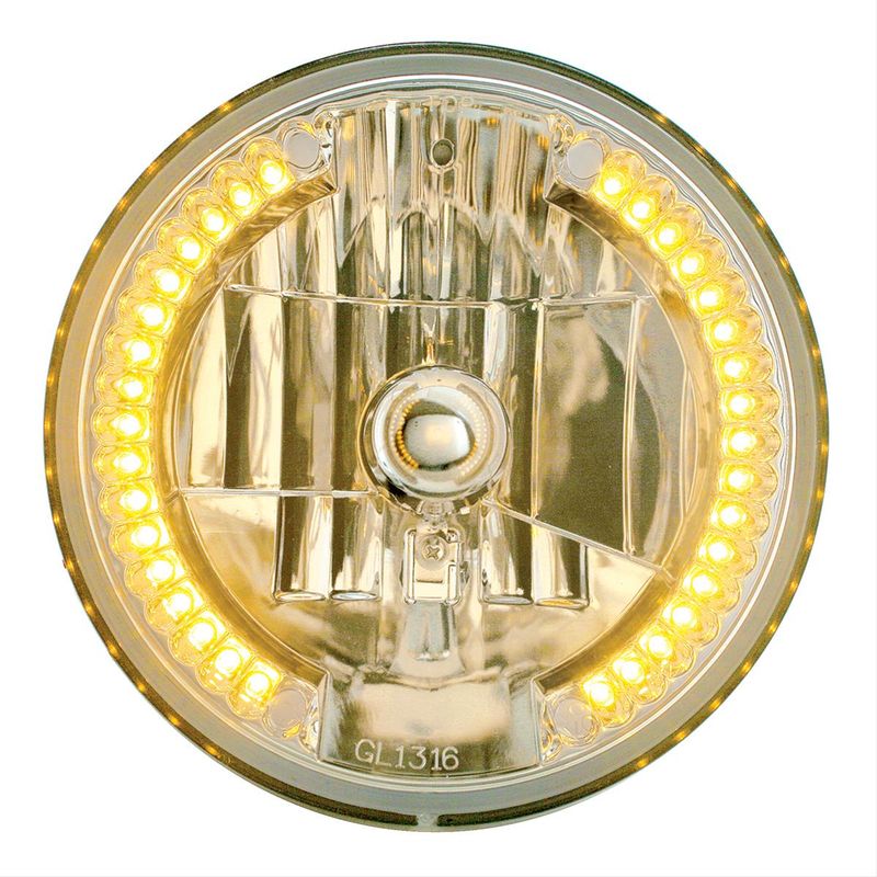 7" Crystal Headlight with 34 Amber LED Position Light