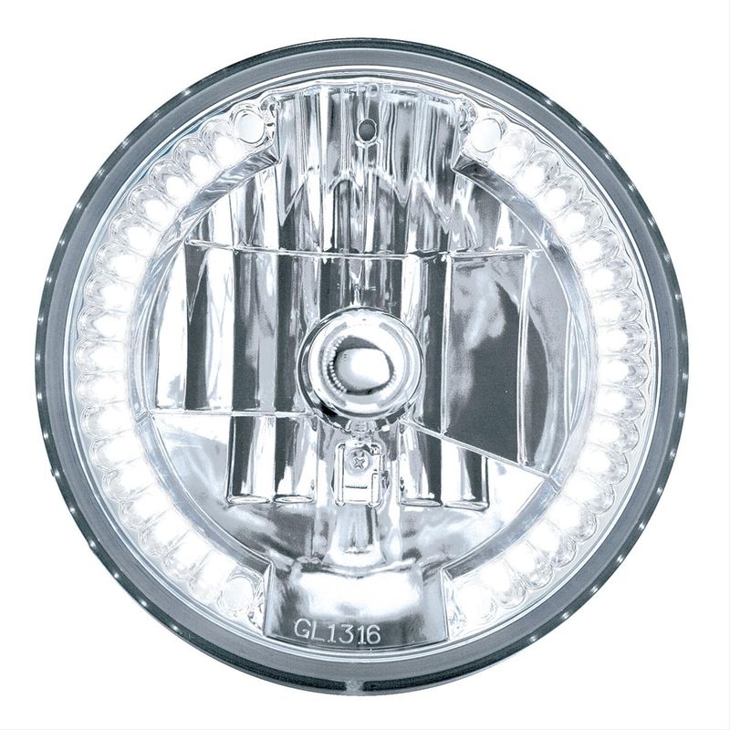 7" Crystal Headlight with 34 White LED Position Light