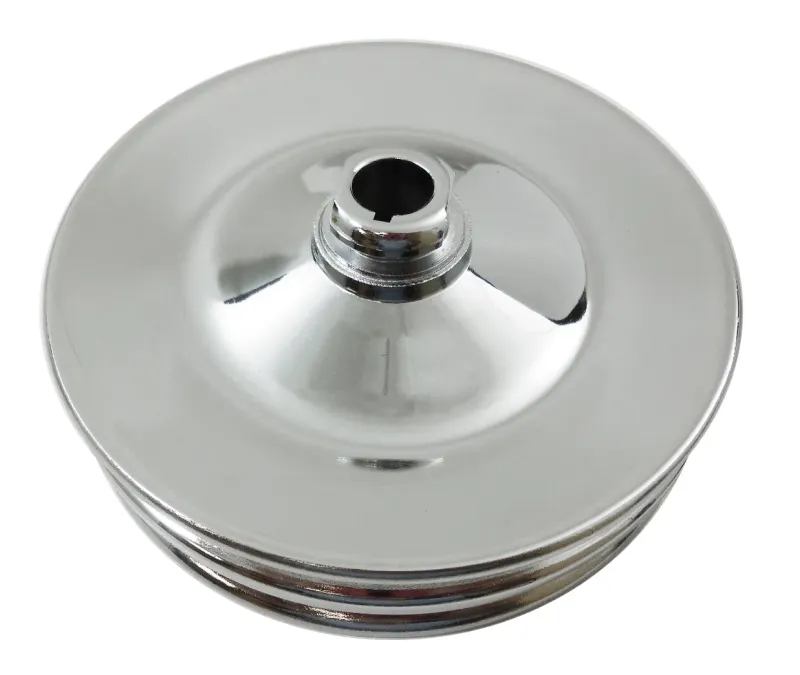 Power Steering Pump Pulley – Early GM, Double Groove, Chrome