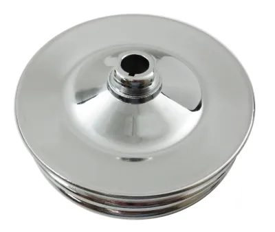 Power Steering Pump Pulley – Early GM, Double Groove, Chrome