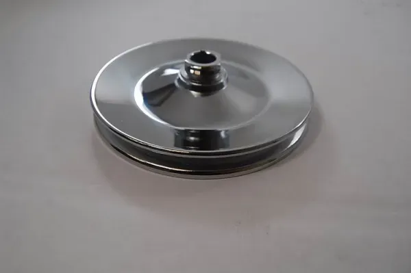 Power Steering Pump Pulley – Early GM, Single Groove, Chrome