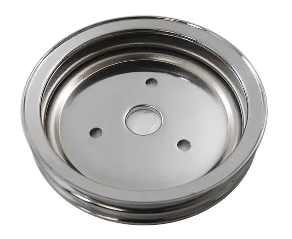 Crankshaft Pulley – Small Block Chevy, Double Groove, Chrome, SWP
