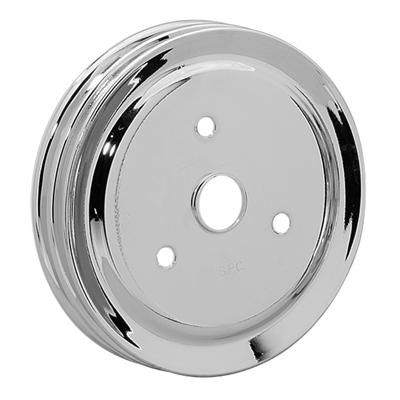 Crankshaft Pulley – Small Block Chevy, Triple Groove, Chrome, SWP