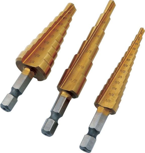 Step Drill Bit Set – 3 Piece