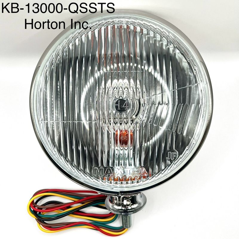 Headlamps; King Bee Style; SS w/quartz halogen bulb &amp; turn signal/parking lamp
