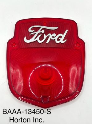Taillamp Lens with Chrome Script; 1953/55 Ford F100