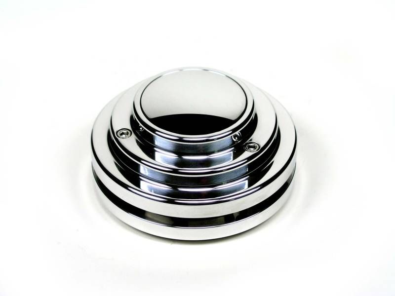 9-Bolt Shorty Steering Wheel Adaptor with Horn Button – Polished Aluminum