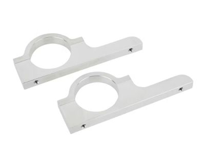 Polished Aluminum License Plate Brackets for 2" Tube